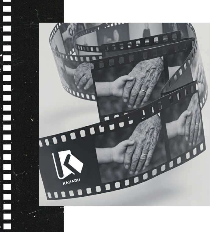 Carrete de película con el logo de Kahadu